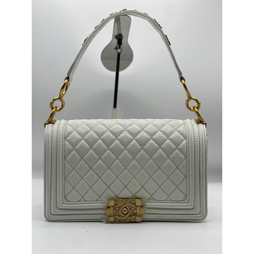 CHANEL LE BOY GOLD SIGNATURE HANDBAG