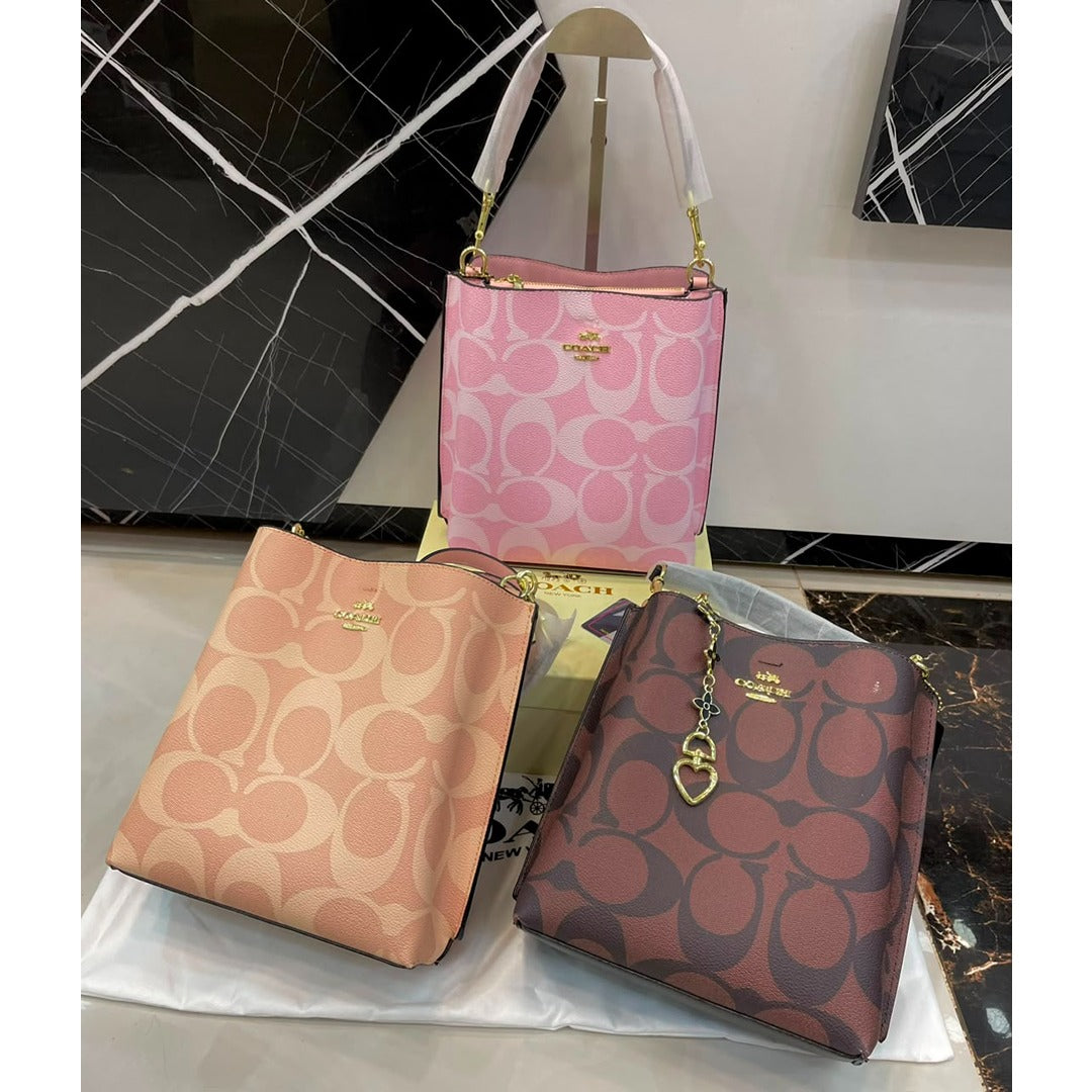 COACH MOLLIE 22 BUCKET SIGNATURE CANVAS BAG