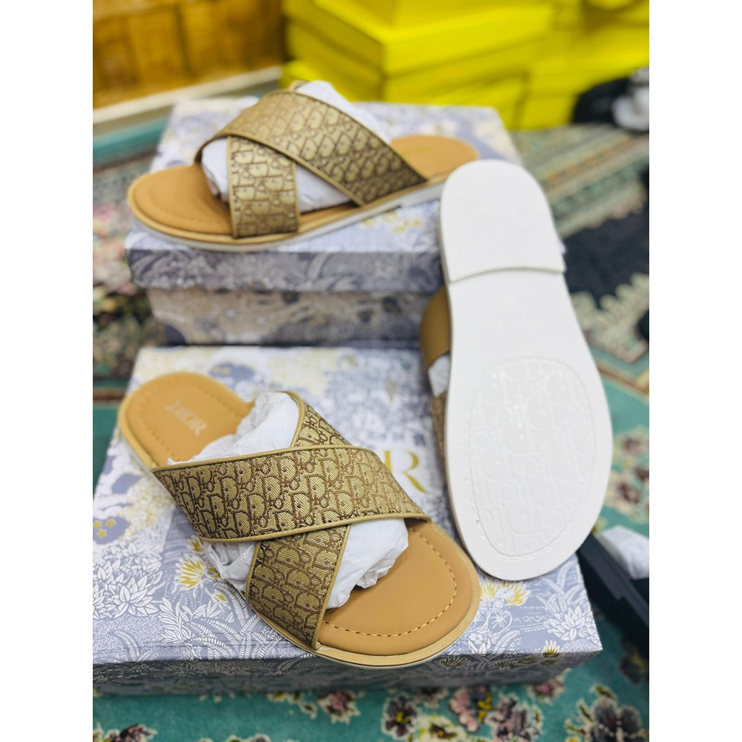 CHRISTIAN DIOR CAMEL OBLIQUE ALIAS SANDAL
