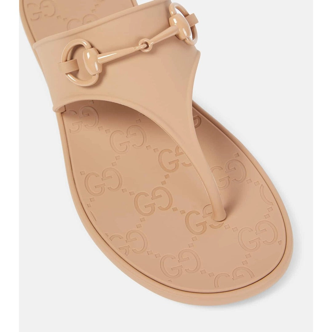 GUCCI HORSEBIT NUDE THONG RUBBER SANDAL