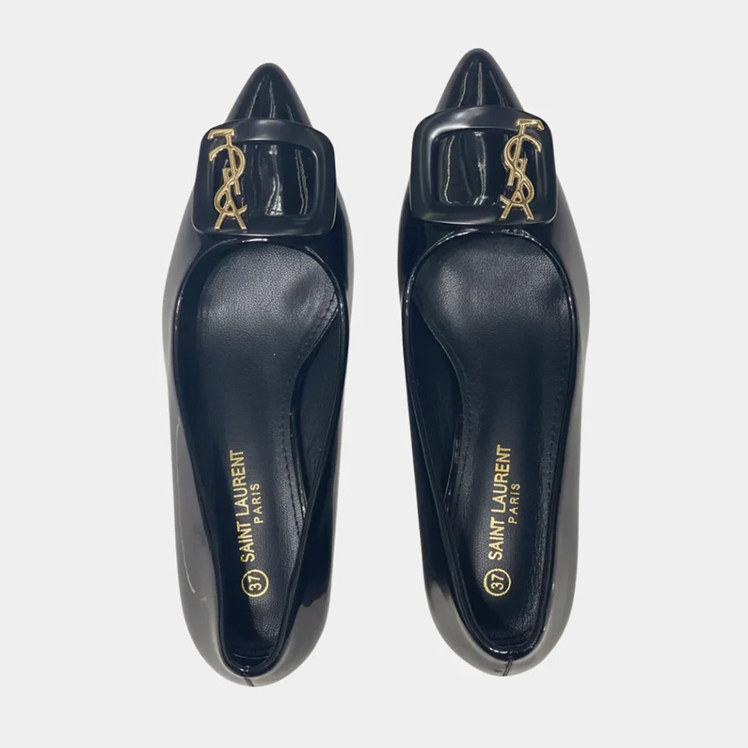 SAINT LAURENT ALL BLACK HEEL