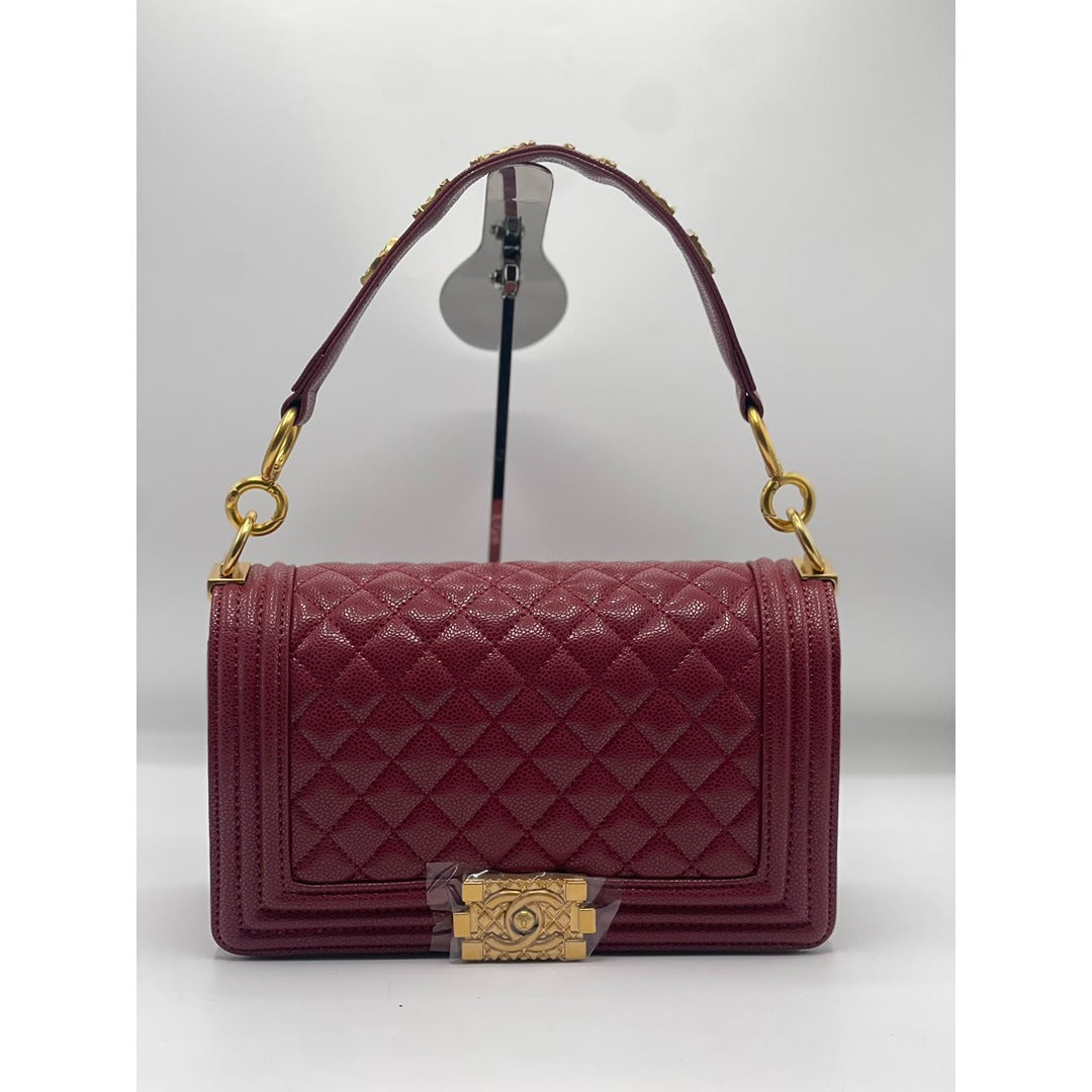 CHANEL LE BOY GOLD SIGNATURE HANDBAG