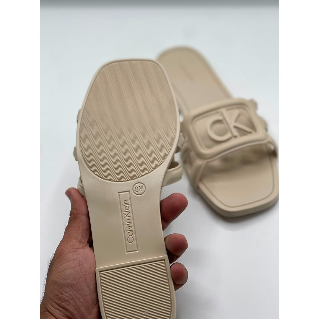 CALVIN KLEIN CK CUT OUT RUBBER SANDAL WITH COLORS