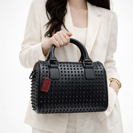 CHRISTIAN LOUBOUTIN BLACK PALOMA MEDIUM TOP HANDLE BAG