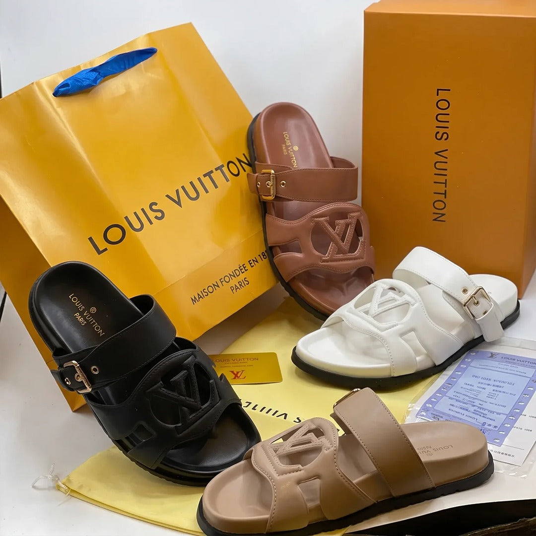 LOUIS VUITTON ISOLA COMFORT MULES LV CUTOUT