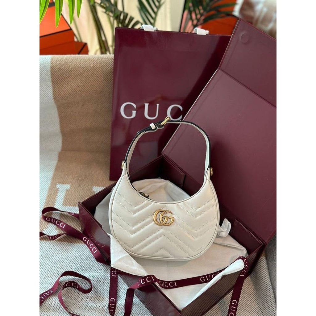 GUCCI GG MARMONT HALF MOON QUILTED BAG