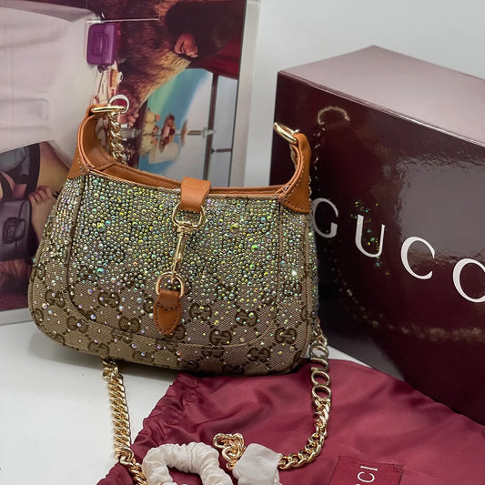 GUCCI GG CRYSTAL EMBELLISHED JACKIE NOTTE