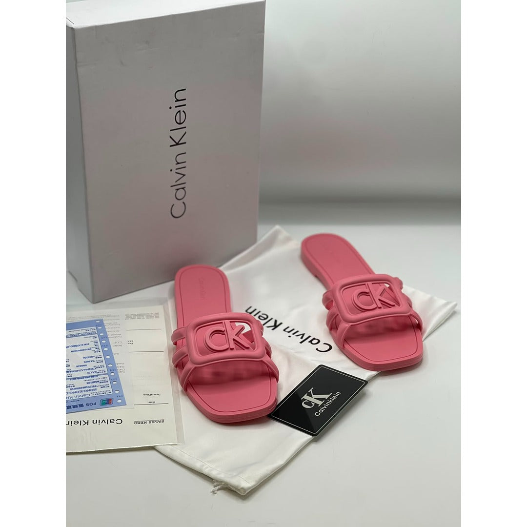 CALVIN KLEIN CK CUT OUT RUBBER SANDAL WITH COLORS
