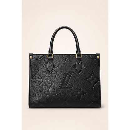 LOUIS VUITTON ONTHEGO BLACK EMBOSSED TOTE BAG