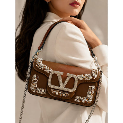 VALENTINO GARAVANI MICRO LOCO EMBELLISHED CRYSTAL SHOULDER BAG