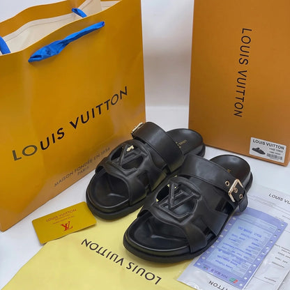 LOUIS VUITTON ISOLA COMFORT MULES LV CUTOUT