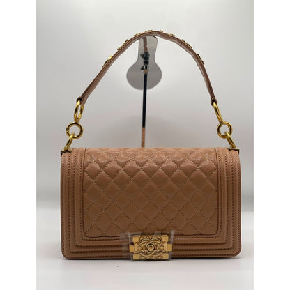 CHANEL LE BOY GOLD SIGNATURE HANDBAG