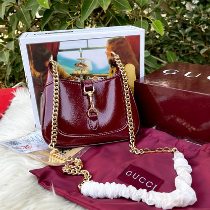 GUCCI JACKIE NOTTE MINI PATENT BAG