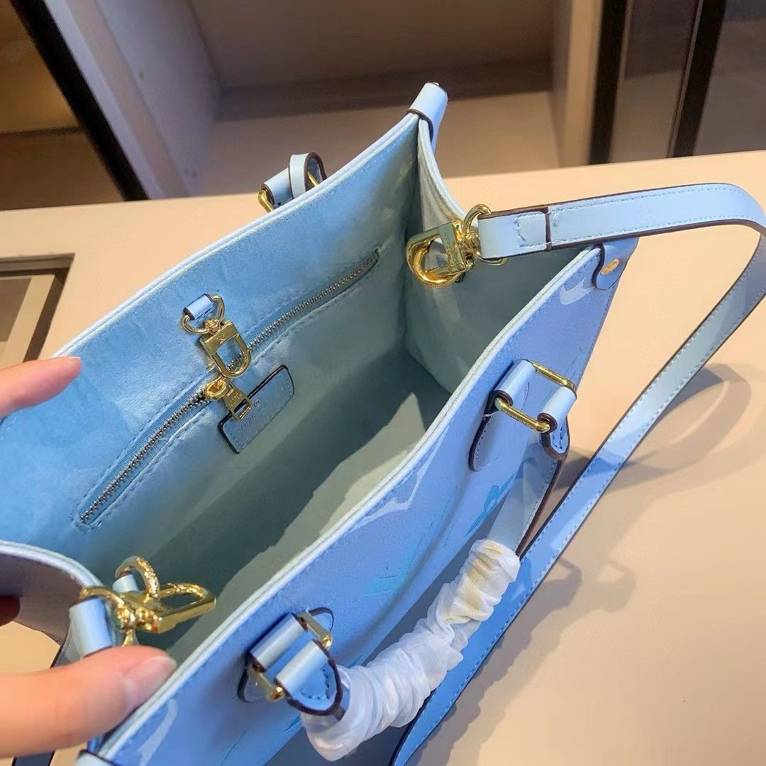 LOUIS VUITTON ONTHE GO PM LIGHT BLUE MONOGRAM BAG