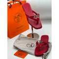 HERMES SHOCKING PINK MISS SANDALS CALFSKIN