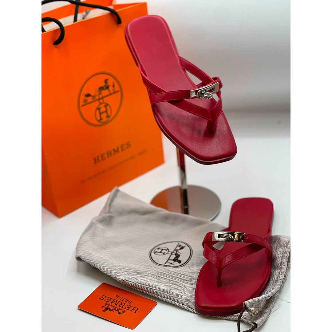 HERMES SHOCKING PINK MISS SANDALS CALFSKIN