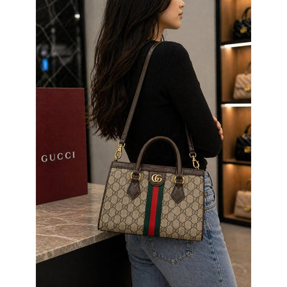 GUCCI OPHIDIA GG SIGNATURE CANVAS TOTE BAG