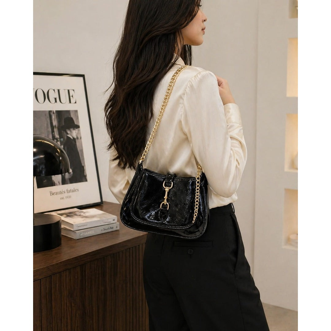 GUCCI JACKIE NOTTE MINI PATENT BAG