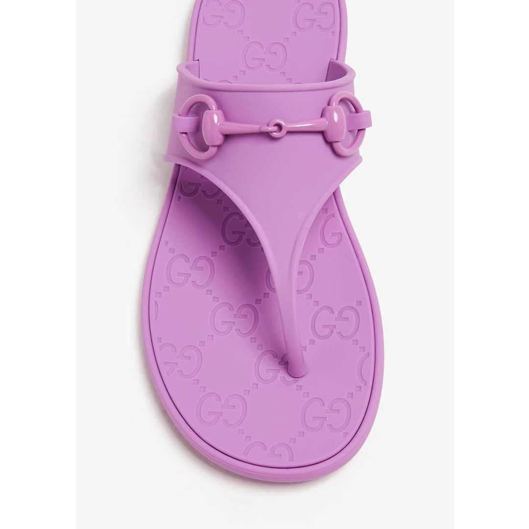 GUCCI HORSEBIT LILAC THONG RUBBER SANDAL