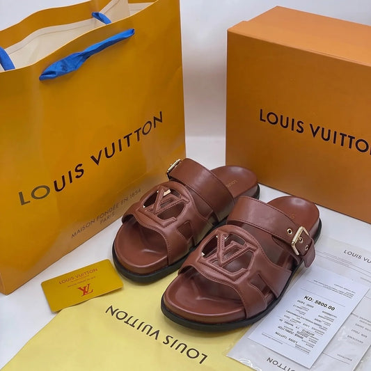 LOUIS VUITTON ISOLA COMFORT MULES LV CUTOUT