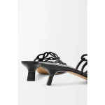 LOEWE PETAL ANAGRAM BLACK SLIDE CALF SKIN