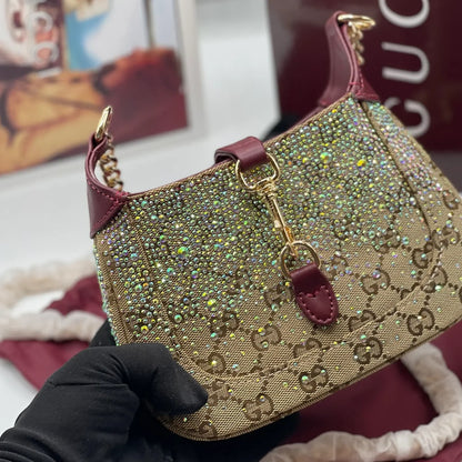 GUCCI GG CRYSTAL EMBELLISHED JACKIE NOTTE