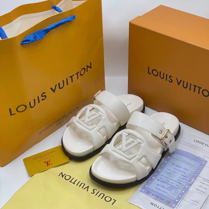 LOUIS VUITTON ISOLA COMFORT MULES LV CUTOUT