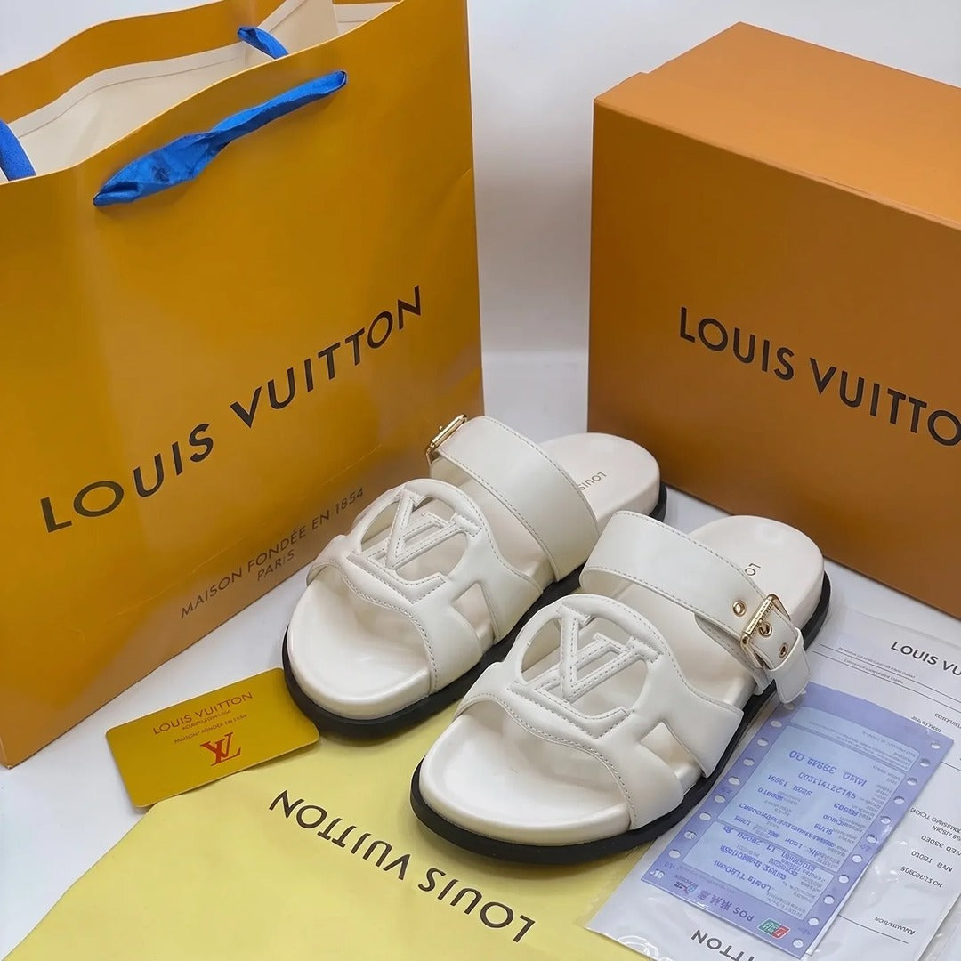 LOUIS VUITTON ISOLA COMFORT MULES LV CUTOUT
