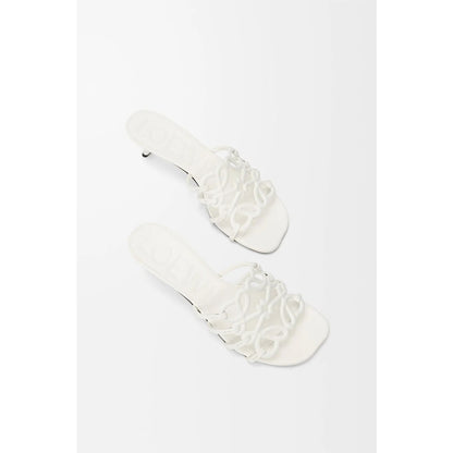 LOEWE PETAL ANAGRAM WHITE SLIDE CALF SKIN