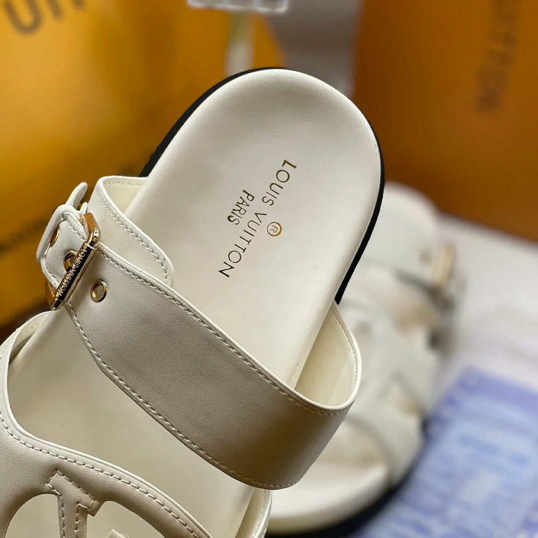 LOUIS VUITTON ISOLA COMFORT MULES LV CUTOUT