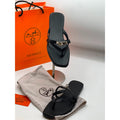HERMES BLACK MISS SANDALS CALFSKIN