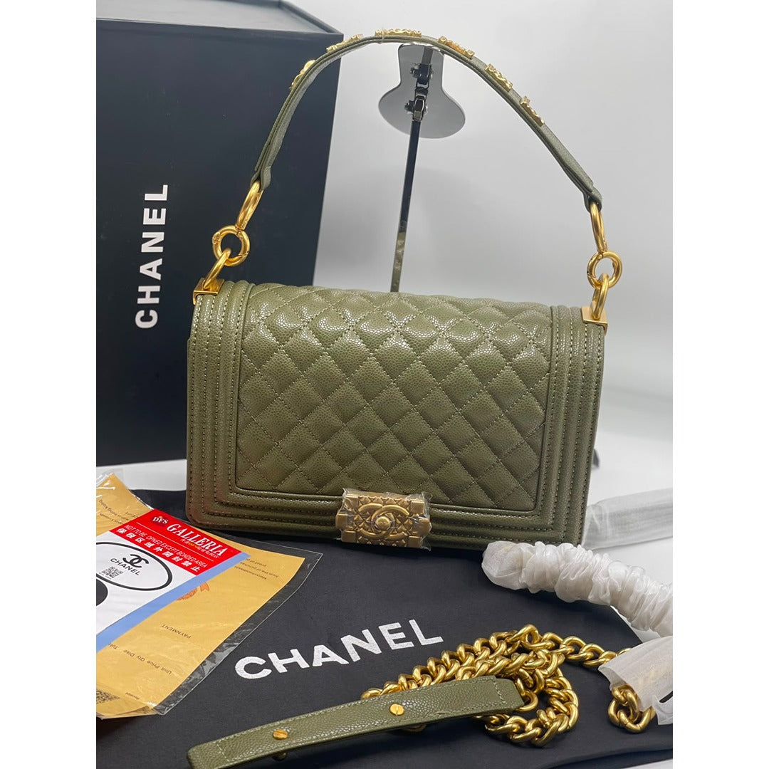 CHANEL LE BOY GOLD SIGNATURE HANDBAG