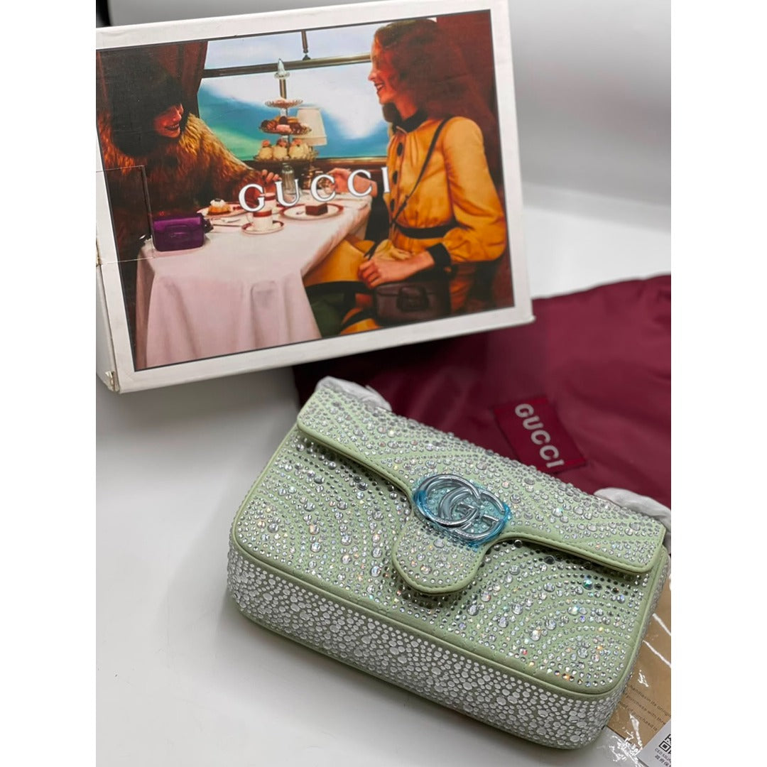 GUCCI GG MARMONT CRYSTAL SHOULDER BAG