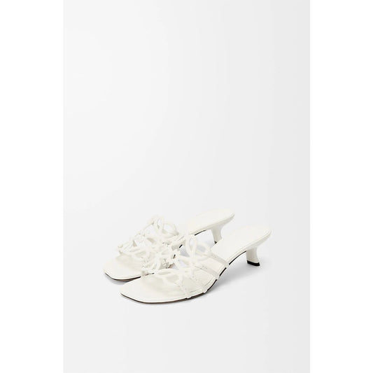 LOEWE PETAL ANAGRAM WHITE SLIDE CALF SKIN