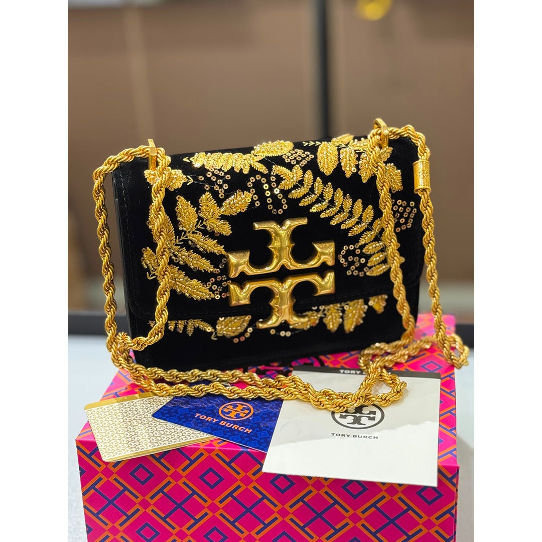 TORY BURCH ELEANOR EMBROIDERED VELVET