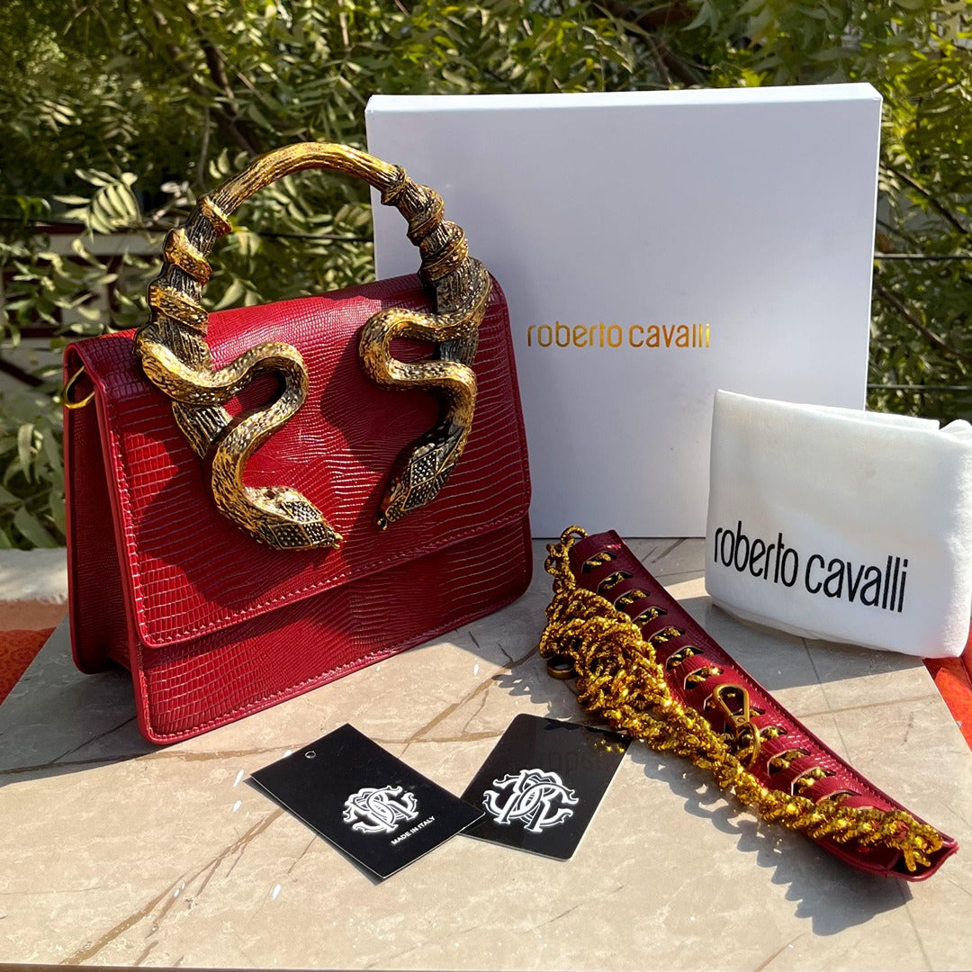 ROBERTO CAVALLI SERPENTINE SNAKE EMBELLISHED