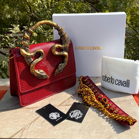 ROBERTO CAVALLI SERPENTINE SNAKE EMBELLISHED