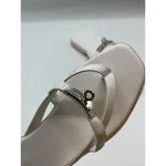 HERMES WHITE MISS SANDALS CALFSKIN
