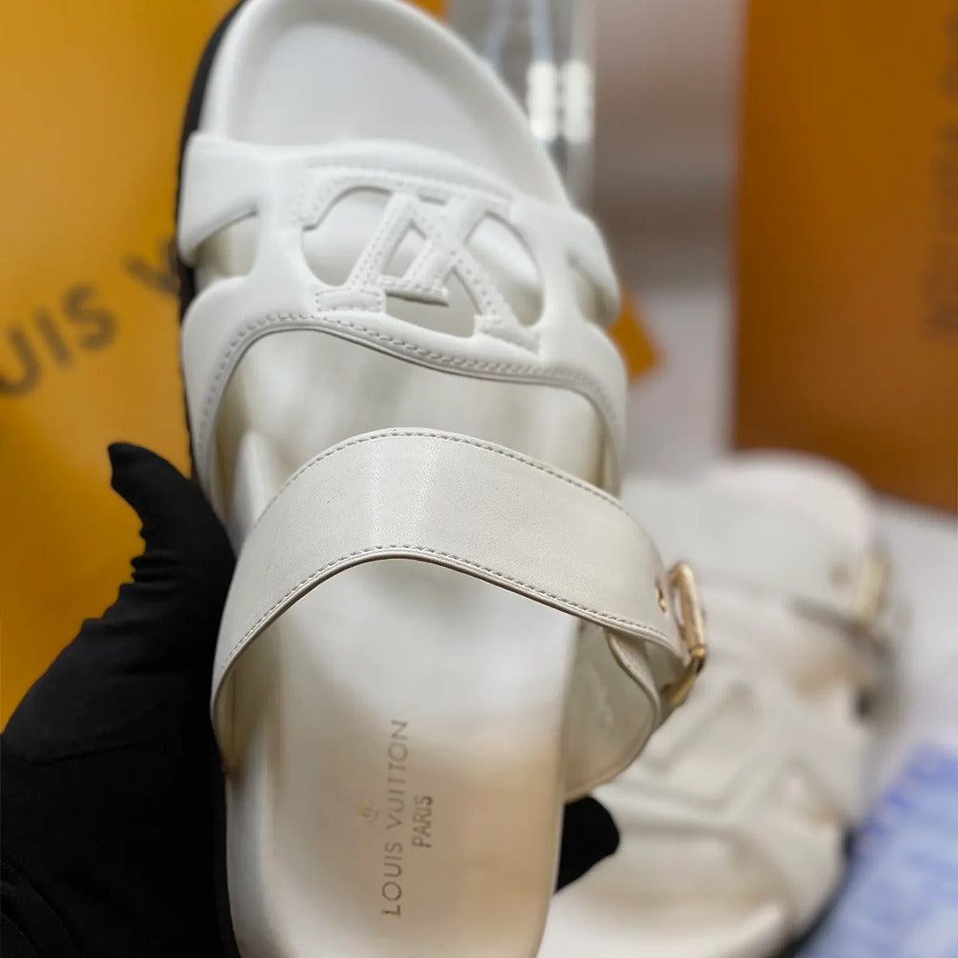 LOUIS VUITTON ISOLA COMFORT MULES LV CUTOUT