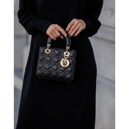 CHRISTIAN LADY DIOR MINI CANNAGE LAMBSKIN