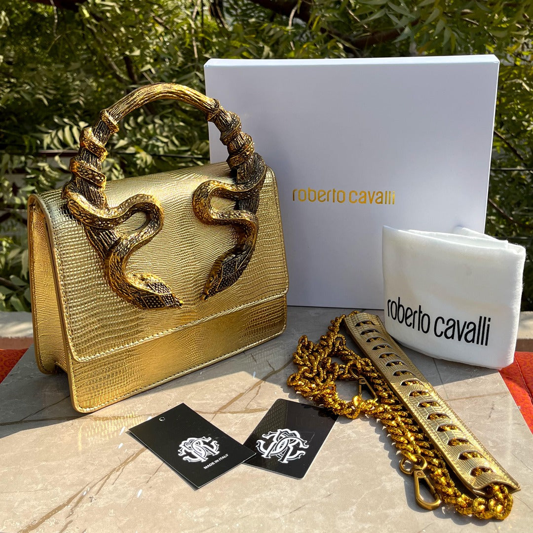 ROBERTO CAVALLI SERPENTINE SNAKE EMBELLISHED