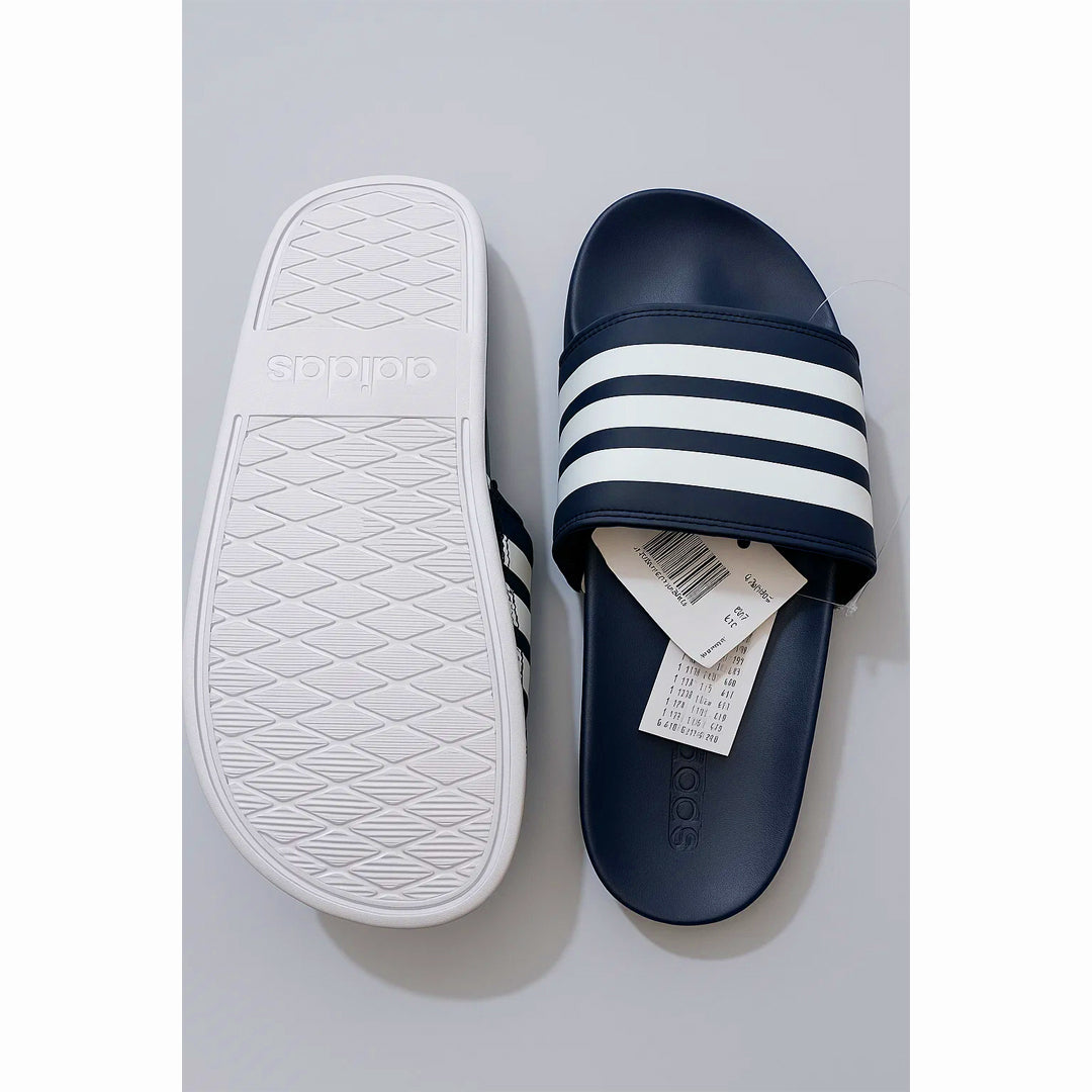 ADIDAS ADILETTE BLUE WHITE 3 STIPE SLIDE