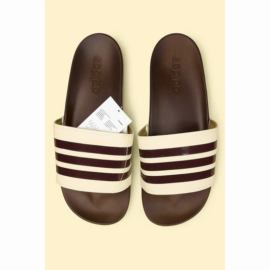 ADIDAS ADILETTE BROWN CREAM 3 STIPE SLIDE