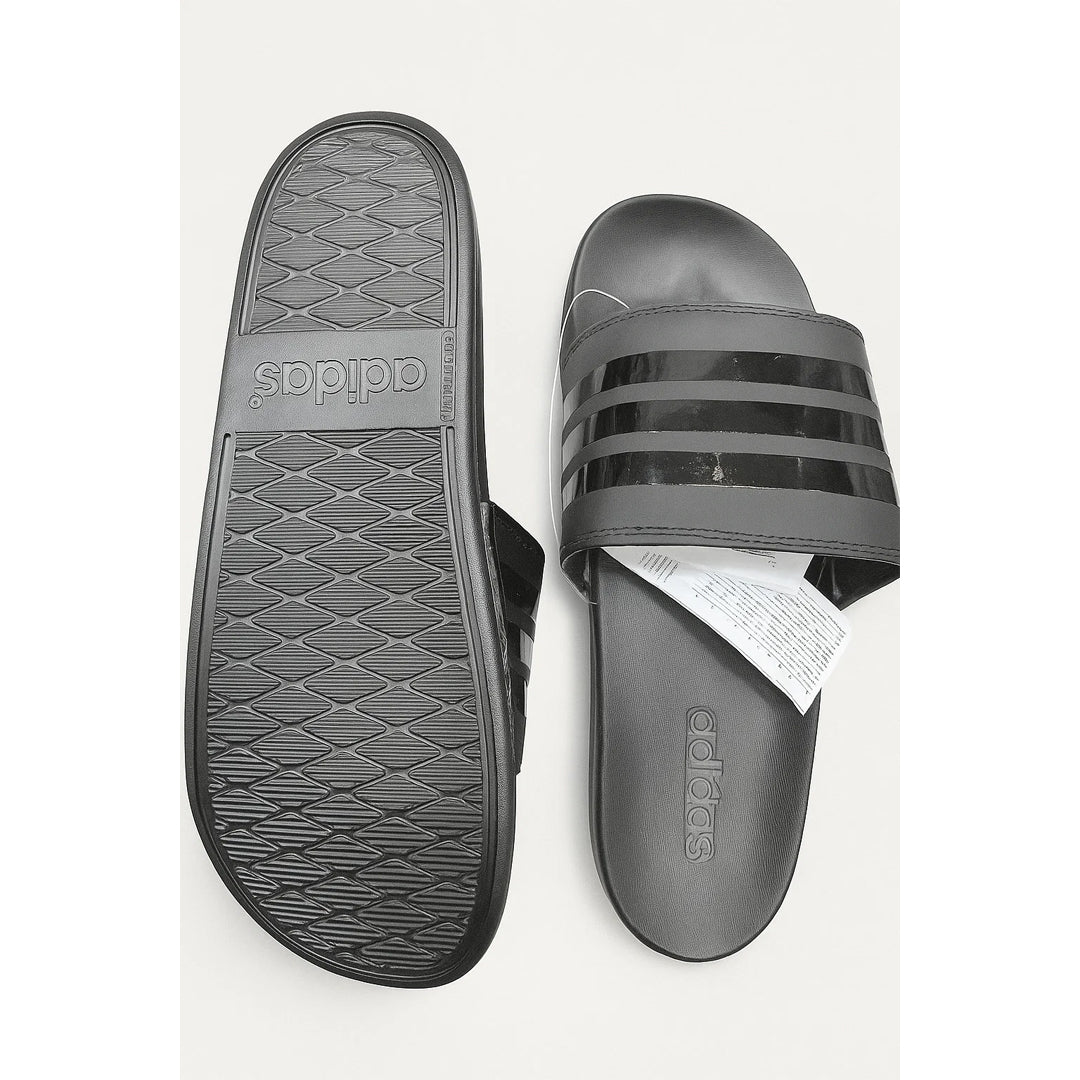 ADIDAS ADILETTE GREY BLACK 3 STIPE SLIDE