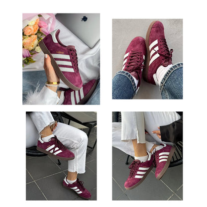 ADIDAS GAZELLE MAROON BURGUNDY SHOES