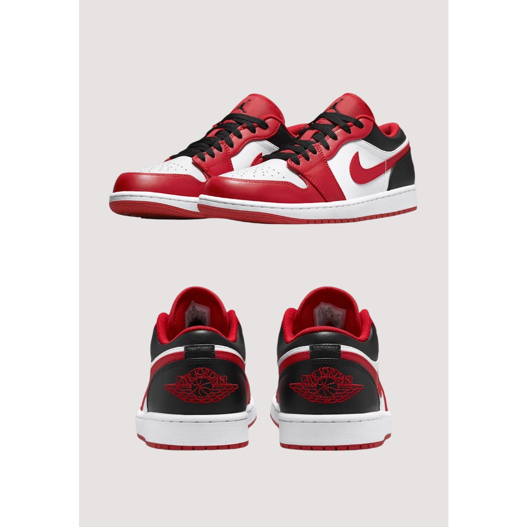 AIR JORDAN 1 LOW BULLS GYM RED BLACK WHITE