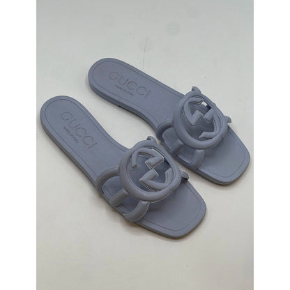 GUCCI INTERLOCKING BLUE G SLIDE