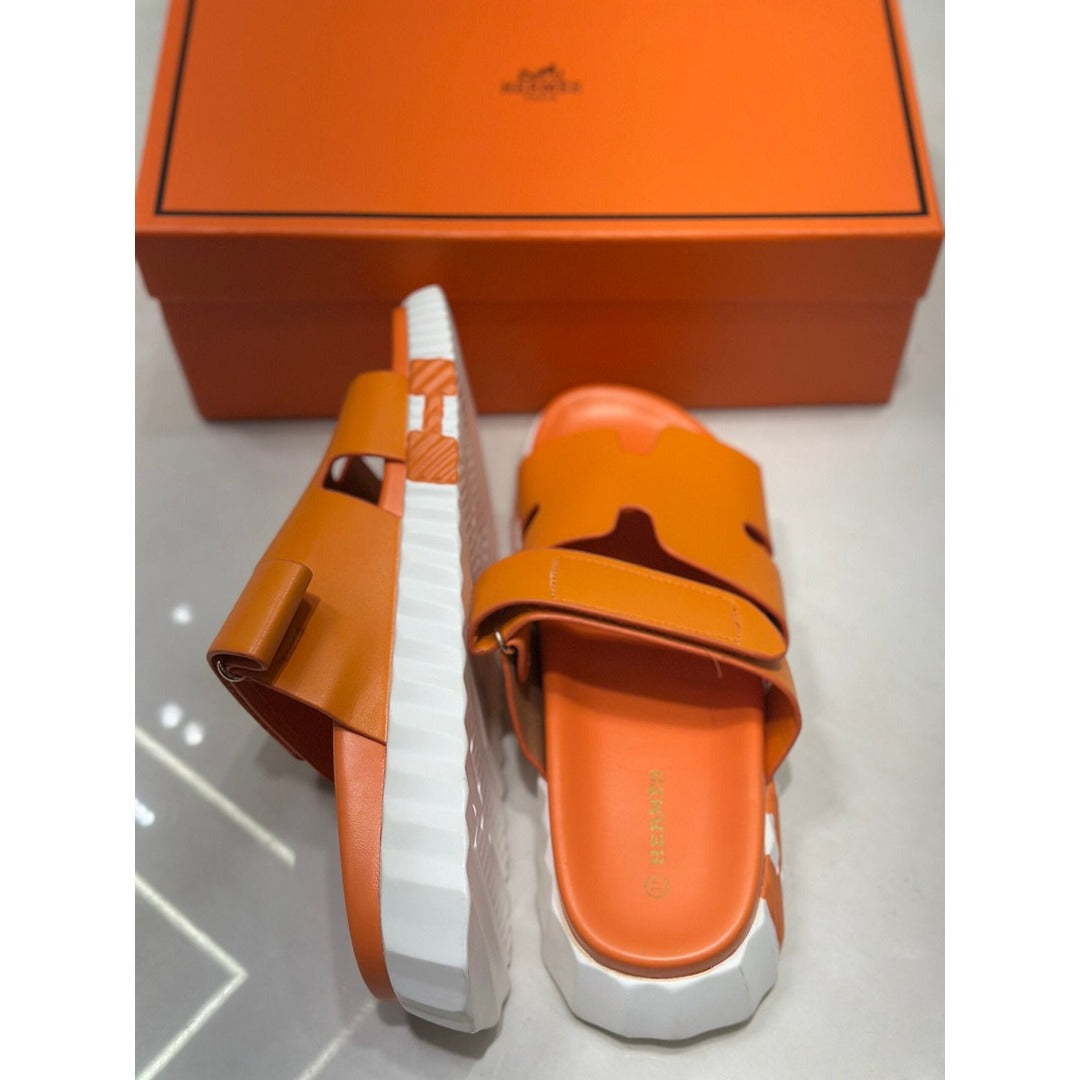 HERMES CHYPRE ORANGE MEDICATED SANDAL