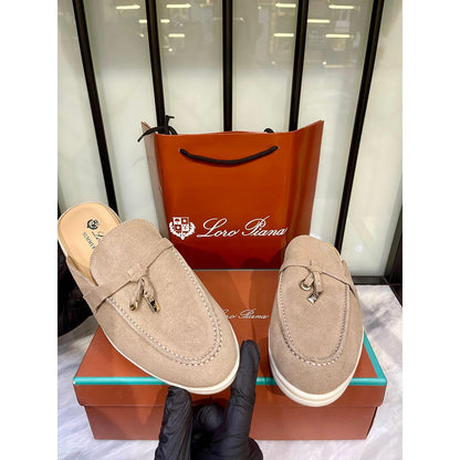 LORO PIANA BEIGE SUMMER CHARM BABOUCHE LOAFER SUEDE