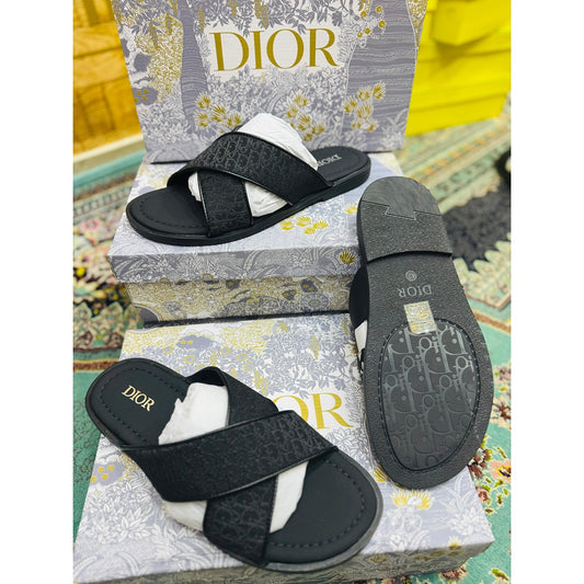 CHRISTIAN DIOR ALL BLACK OBLIQUE ALIAS SANDAL